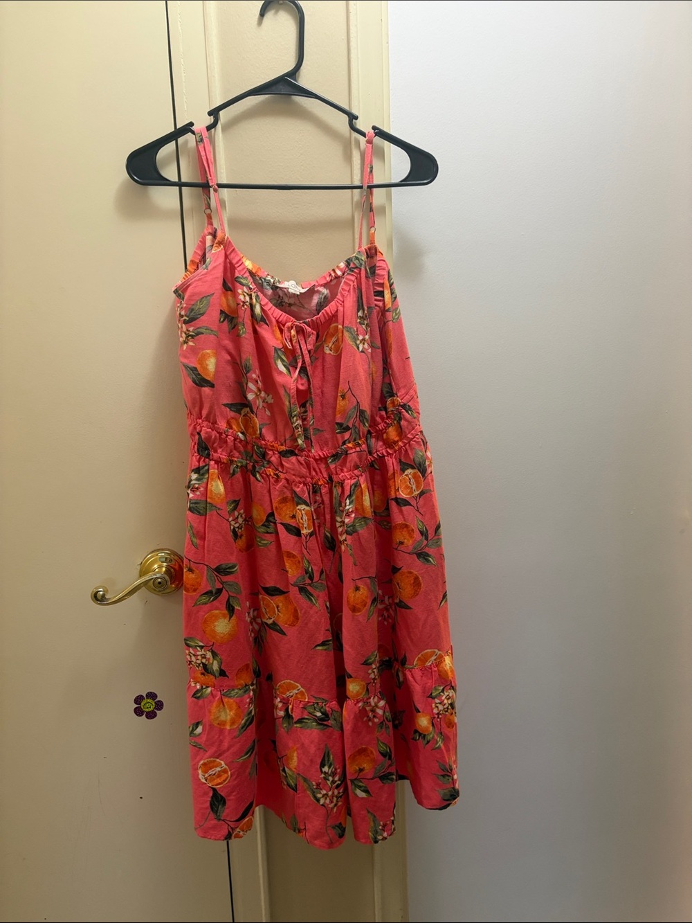 Pienk Tropical Orange Print Sundress